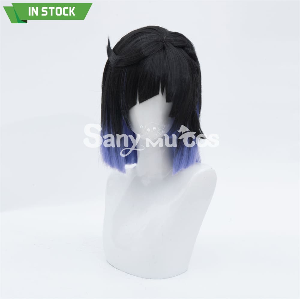 Game Genshin Impact Yelan Cosplay Wig Blue Short Wig