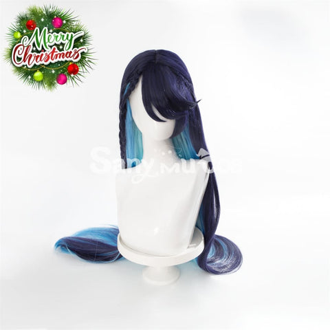 【In Stock】Game Honor Of Kings Cosplay Haiyue Purple And Blue Long Wig Wigs