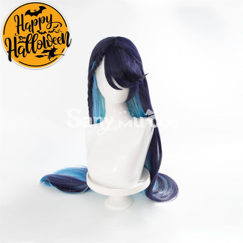 【In Stock】Game Honor Of Kings Cosplay Haiyue Purple And Blue Long Wig Wigs