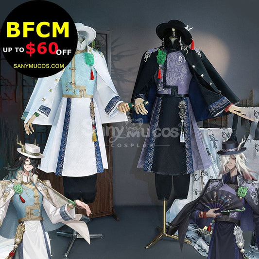 【In Stock】Game Identity Ⅴ Cosplay Qilin Of The East Black Guard Fan Wujiu & White Xie Bi’an 1000