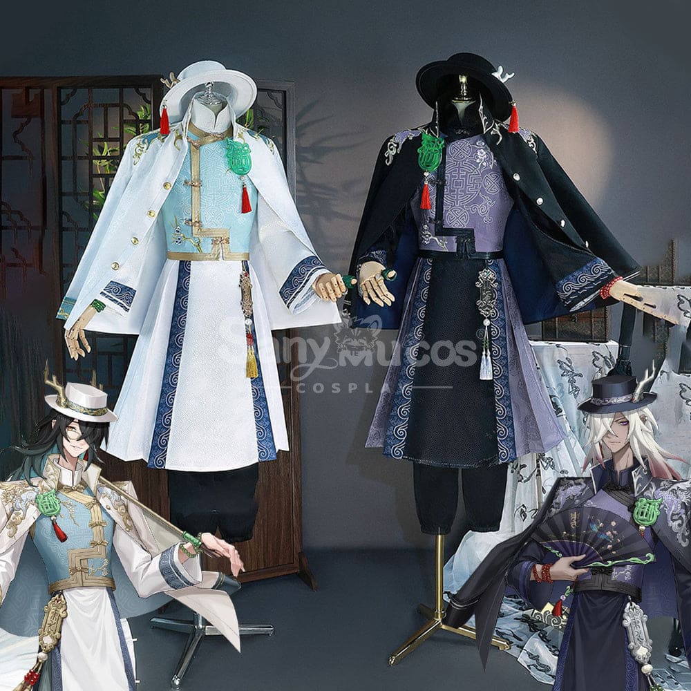 【In Stock】Game Identity Ⅴ Cosplay Qilin Of The East Black Guard Fan Wujiu & White Xie Bi’an
