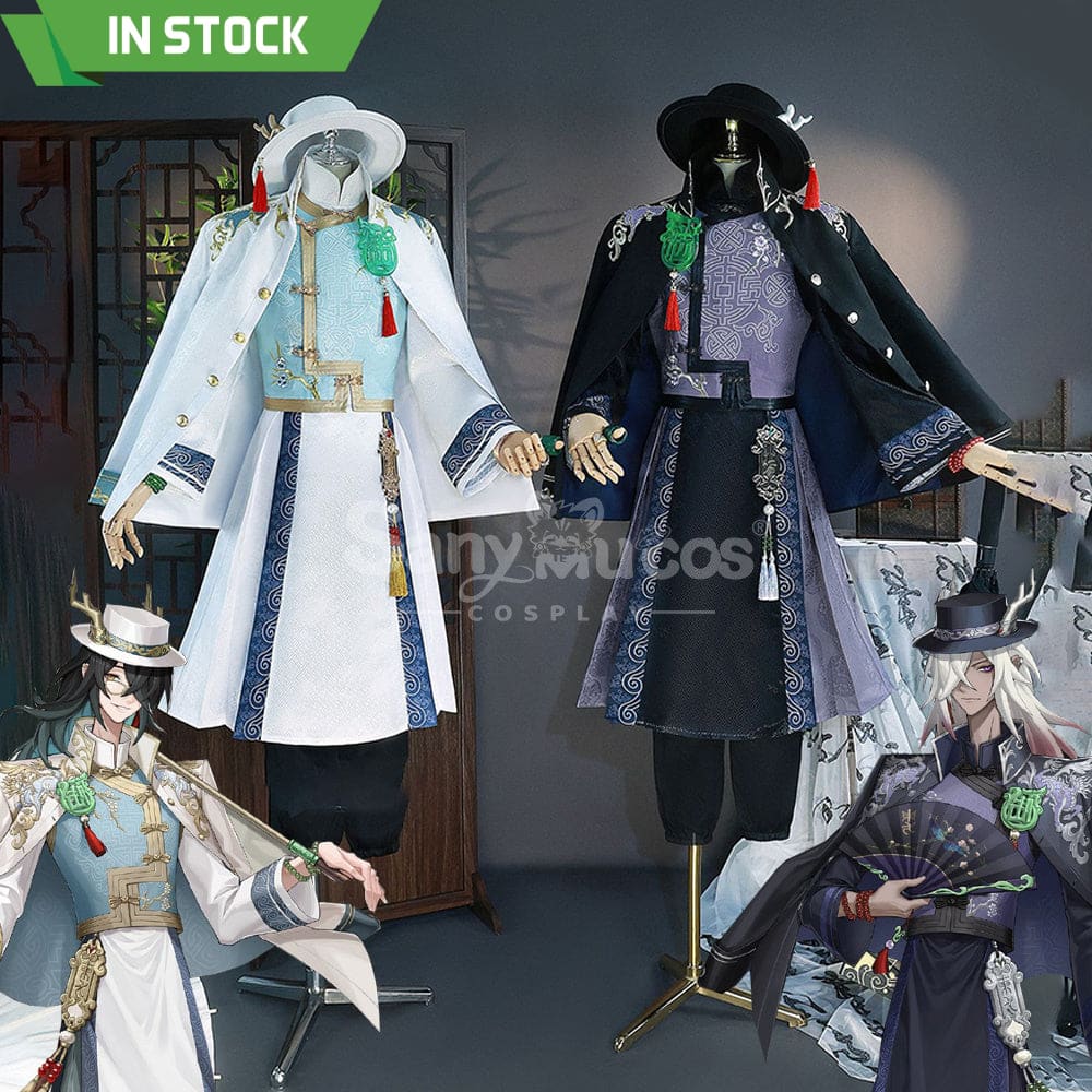 【In Stock】Game Identity Ⅴ Cosplay Qilin Of The East Black Guard Fan Wujiu & White Xie Bi’an