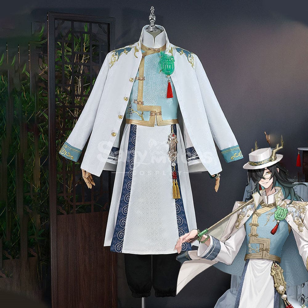 【In Stock】Game Identity Ⅴ Cosplay Qilin Of The East Black Guard Fan Wujiu & White Xie Bi’an