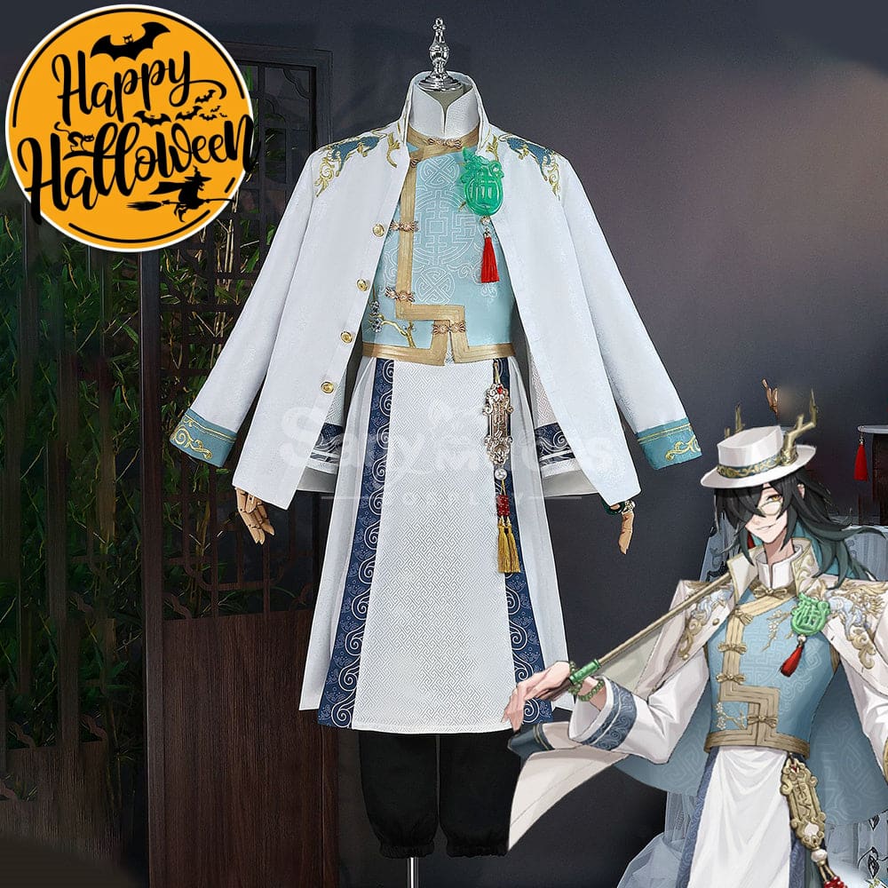 【In Stock】Game Identity Ⅴ Cosplay Qilin Of The East Black Guard Fan Wujiu & White Xie Bi’an