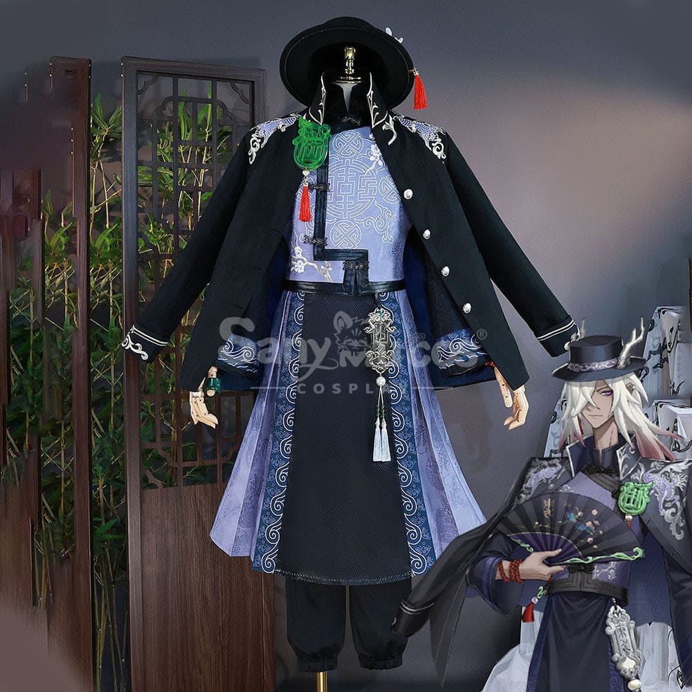 【In Stock】Game Identity Ⅴ Cosplay Qilin Of The East Black Guard Fan Wujiu & White Xie Bi’an