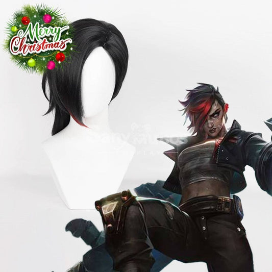 【In Stock】Game League Of Legends Arcane 2 Cosplay Vi Black Wig Wigs 1000