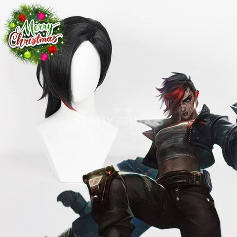 【In Stock】Game League Of Legends Arcane 2 Cosplay Vi Black Wig Wigs