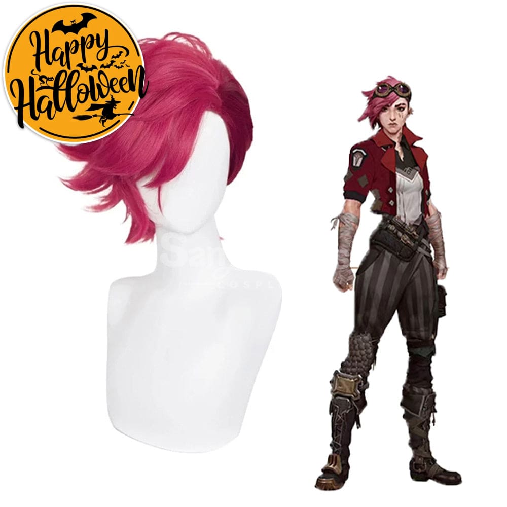 【In Stock】Game League Of Legends Arcane 2 Cosplay Vi Red Wig Wigs