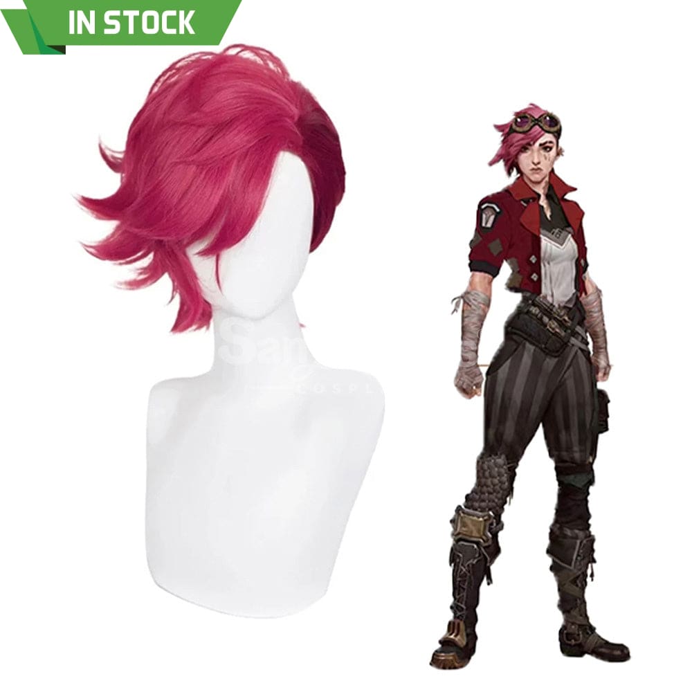 【In Stock】Game League Of Legends Arcane 2 Cosplay Vi Red Wig Wigs