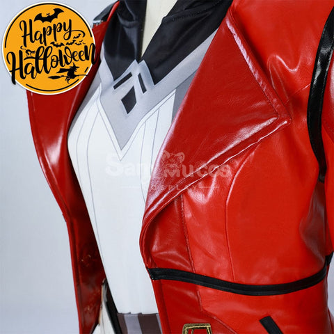 【In Stock】Game League Of Legends Arcane Cosplay Vi Red Leather Costume Plus Size Costumes