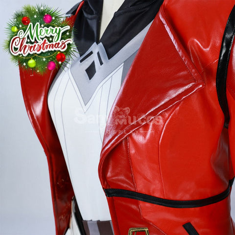 【In Stock】Game League Of Legends Arcane Cosplay Vi Red Leather Costume Plus Size Costumes