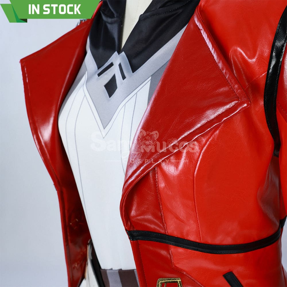 【In Stock】Game League Of Legends Arcane Cosplay Vi Red Leather Costume Plus Size Costumes