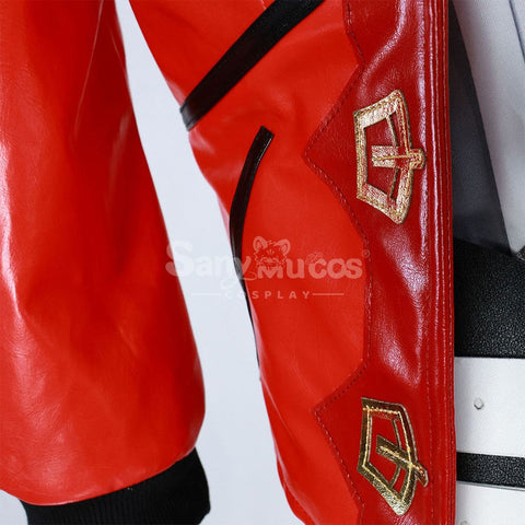 【In Stock】Game League Of Legends Arcane Cosplay Vi Red Leather Costume Plus Size Costumes