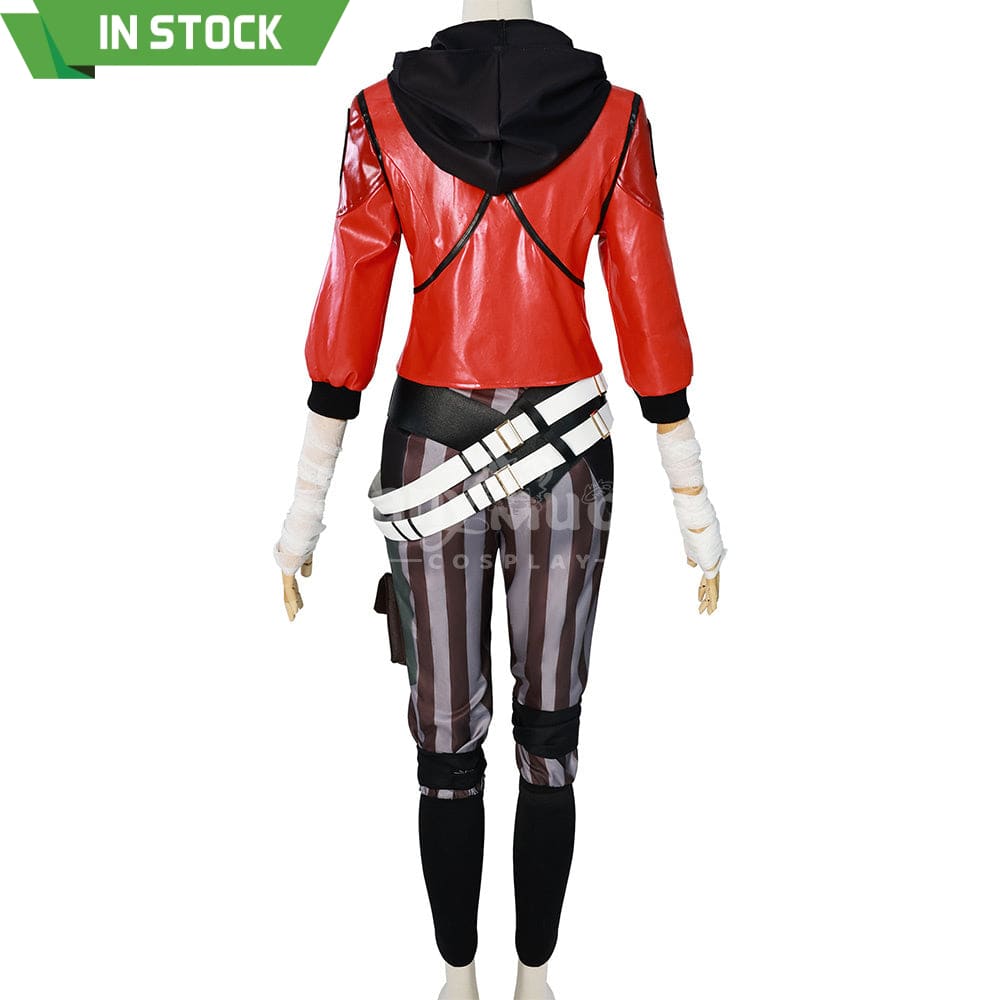 【In Stock】Game League Of Legends Arcane Cosplay Vi Red Leather Costume Plus Size Costumes