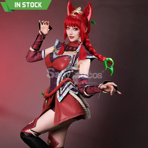 【Pre-Sale】Game League of Legends Cosplay Flame Tail Demon Fox Ahri Cosplay Costume Premium Edition Cosplay Costumes