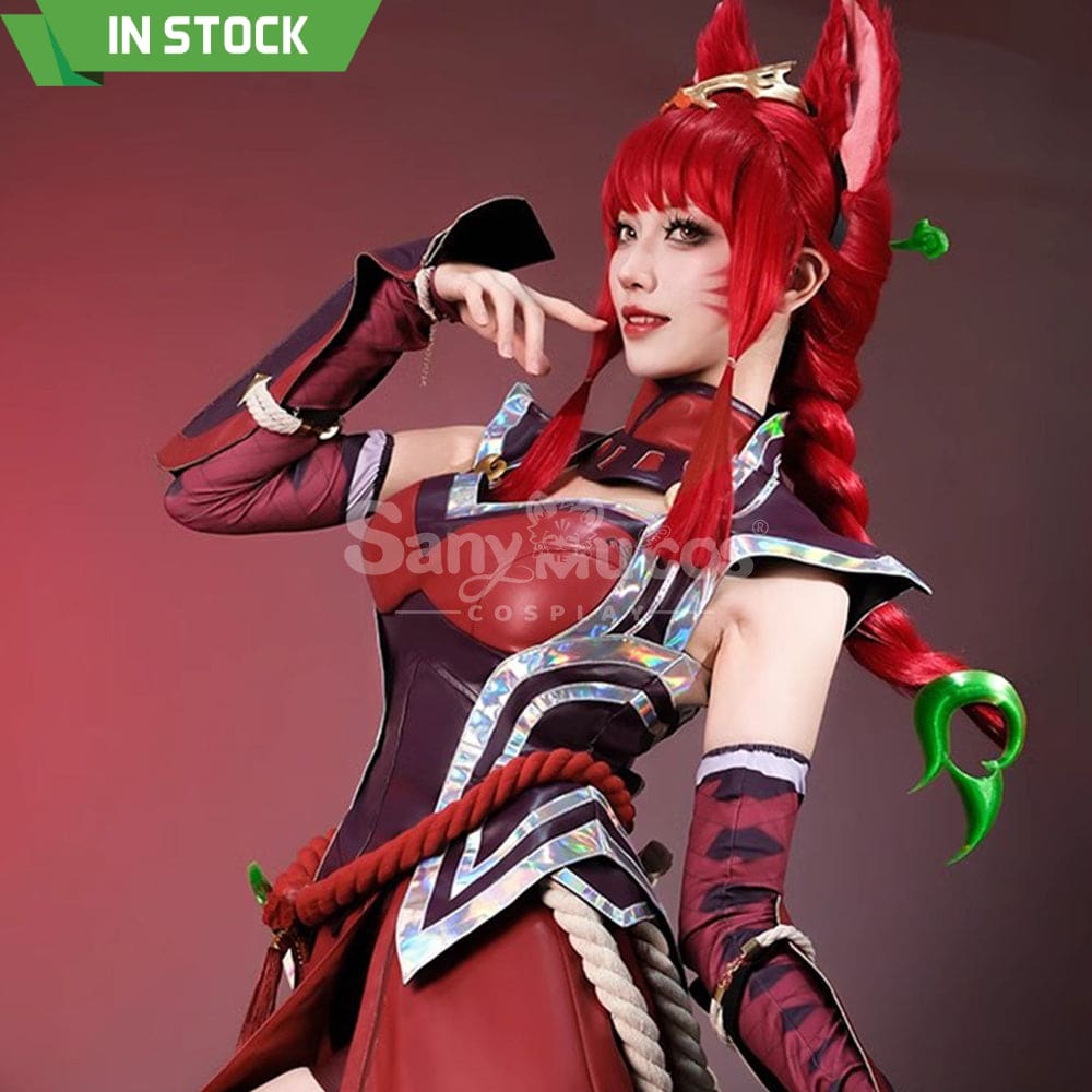 【Pre-Sale】Game League of Legends Cosplay Flame Tail Demon Fox Ahri Cosplay Costume Premium Edition Cosplay Costumes