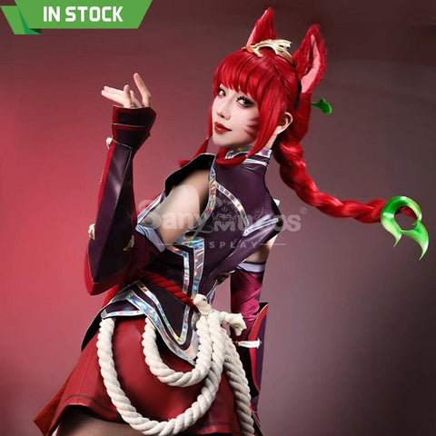 【Pre-Sale】Game League of Legends Cosplay Flame Tail Demon Fox Ahri Cosplay Costume Premium Edition Cosplay Costumes