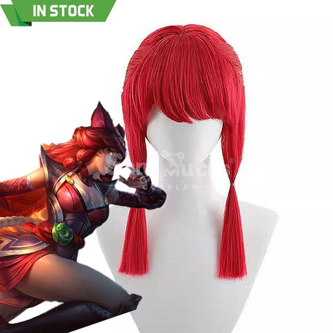【In Stock】Game League of Legends Cosplay Flame Tail Demon Fox Ahri Cosplay Wig Cosplay Wigs