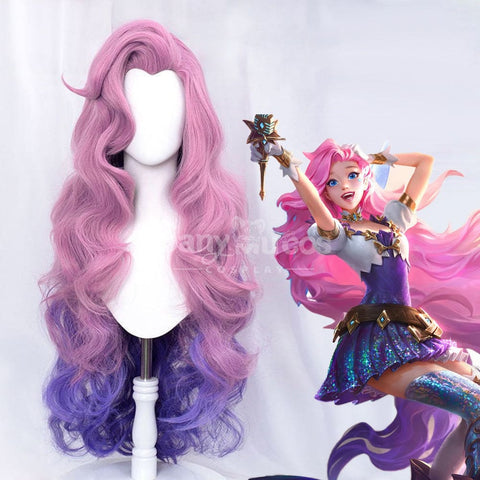 【In Stock】Game League Of Legends Cosplay Gradient Color Fluffy Seraphine Wig Wigs