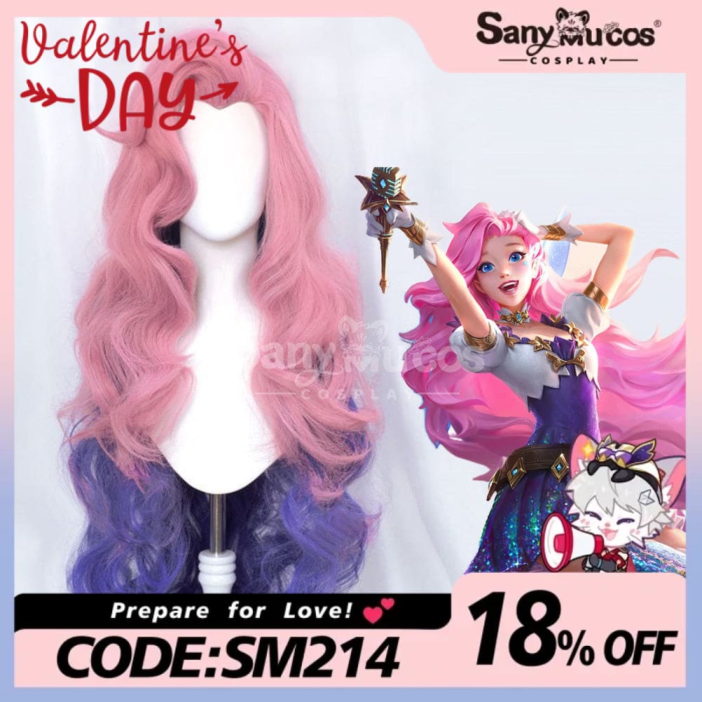 【In Stock】Game League Of Legends Cosplay Gradient Color Fluffy Seraphine Wig Wigs