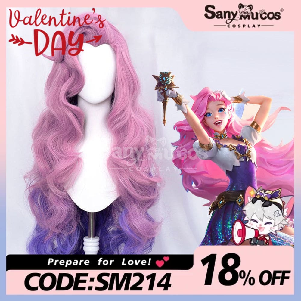 【In Stock】Game League Of Legends Cosplay Gradient Color Fluffy Seraphine Wig Wigs