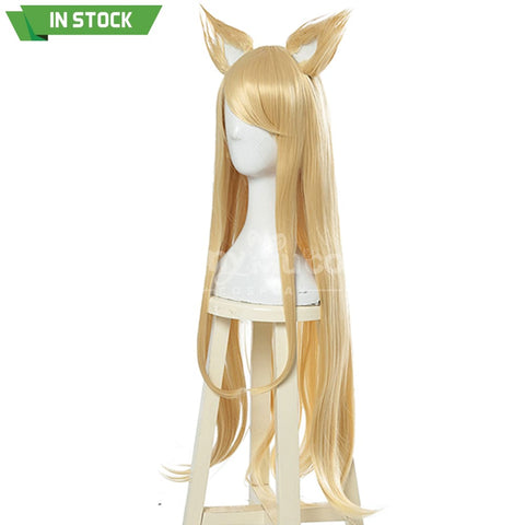 【In Stock】Game League Of Legends Cosplay K/Da Ahri Wig Long Blond Wigs