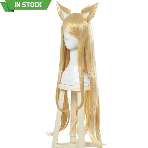 【In Stock】Game League Of Legends Cosplay K/Da Ahri Wig Long Blond Wigs