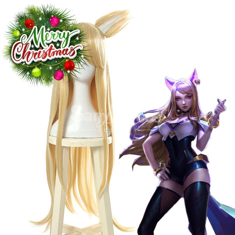 【In Stock】Game League Of Legends Cosplay K/Da Ahri Wig Long Blond Wigs