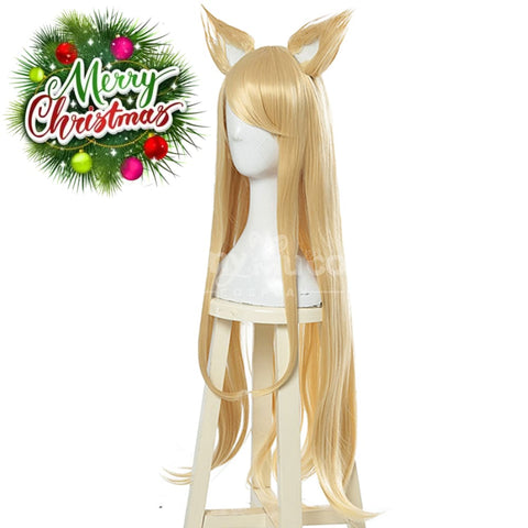 【In Stock】Game League Of Legends Cosplay K/Da Ahri Wig Long Blond Wigs