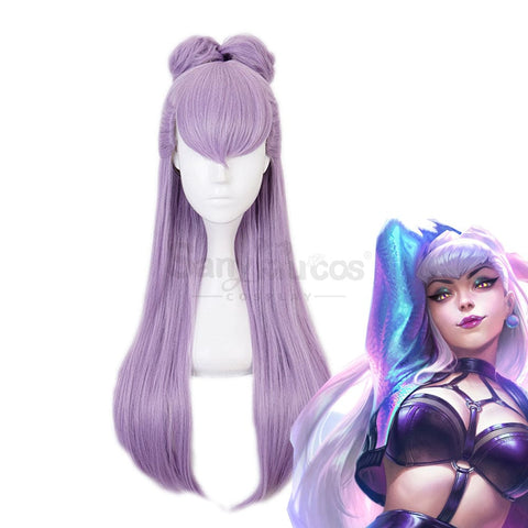 【In Stock】Game League Of Legends Cosplay K/Da Evelynn Wig Long Pink Grey Wigs