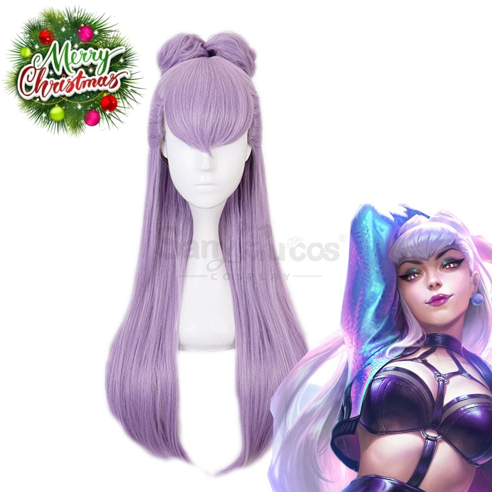 【In Stock】Game League Of Legends Cosplay K/Da Evelynn Wig Long Pink Grey Wigs