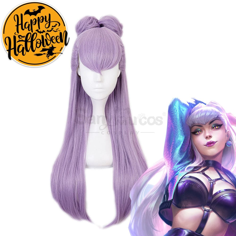 【In Stock】Game League Of Legends Cosplay K/Da Evelynn Wig Long Pink Grey Wigs