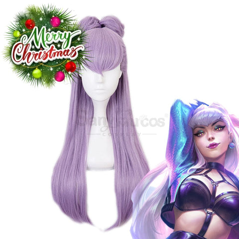 【In Stock】Game League Of Legends Cosplay K/Da Evelynn Wig Long Pink Grey Wigs