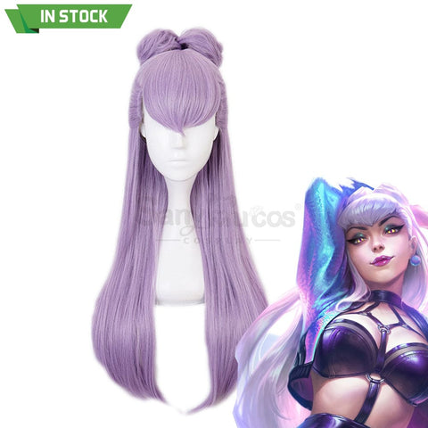 【In Stock】Game League Of Legends Cosplay K/Da Evelynn Wig Long Pink Grey Wigs