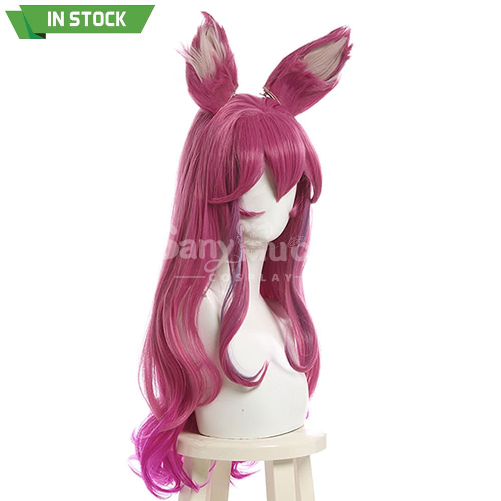 【In Stock】Game League Of Legends Cosplay Spirit Blossom Ahri Wig Long Dark Pink Wigs