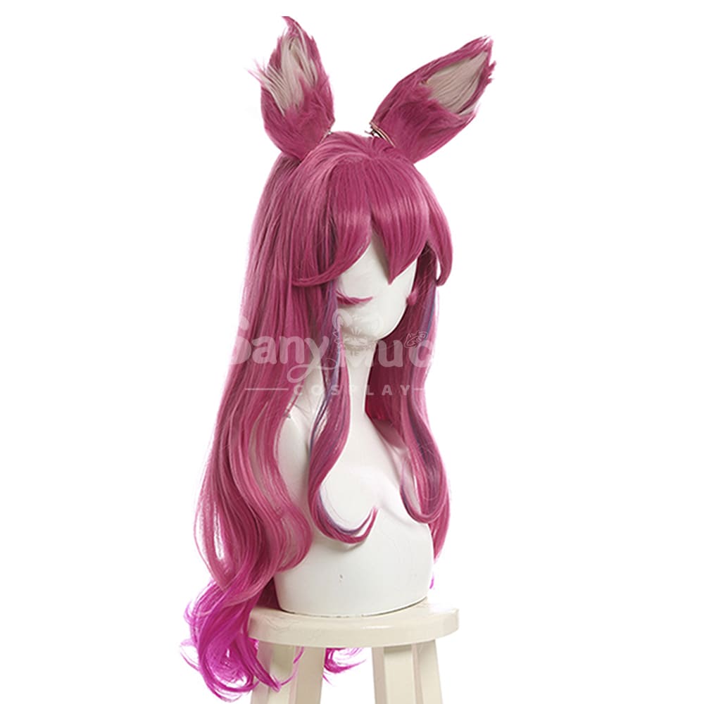 【In Stock】Game League Of Legends Cosplay Spirit Blossom Ahri Wig Long Dark Pink Wigs