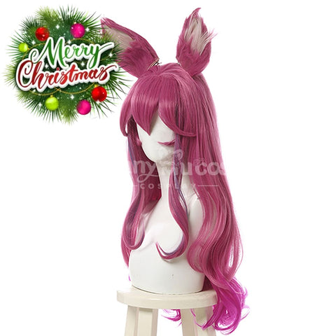 【In Stock】Game League Of Legends Cosplay Spirit Blossom Ahri Wig Long Dark Pink Wigs