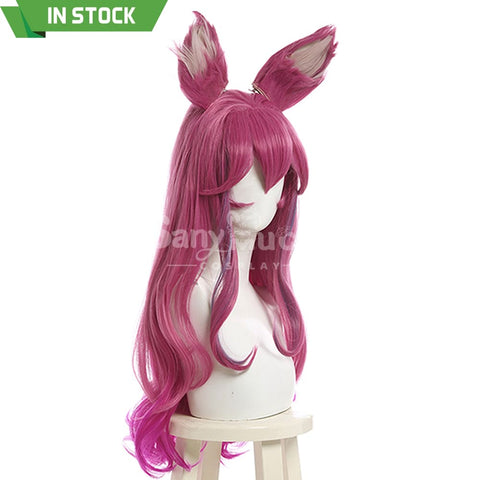 【In Stock】Game League Of Legends Cosplay Spirit Blossom Ahri Wig Long Dark Pink Wigs