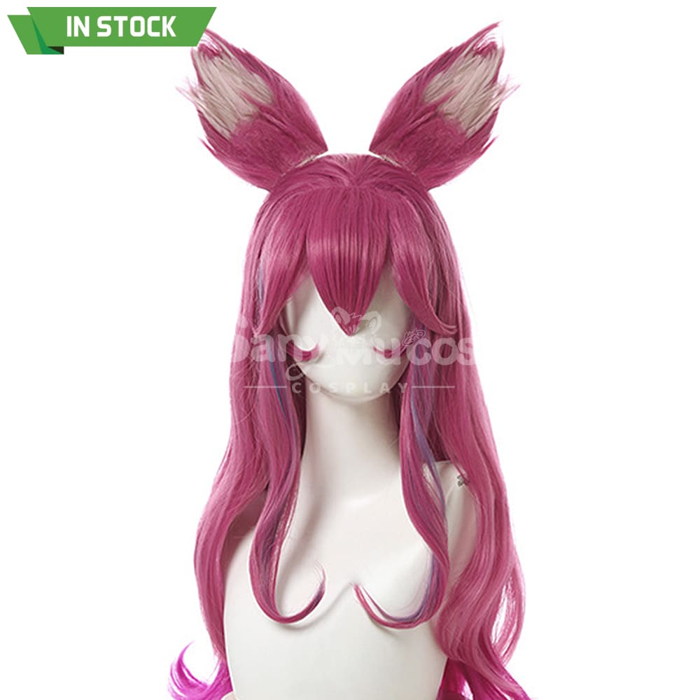 【In Stock】Game League Of Legends Cosplay Spirit Blossom Ahri Wig Long Dark Pink Wigs