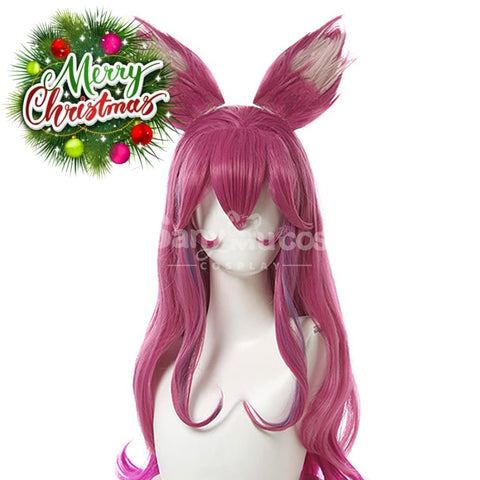 【In Stock】Game League Of Legends Cosplay Spirit Blossom Ahri Wig Long Dark Pink Wigs