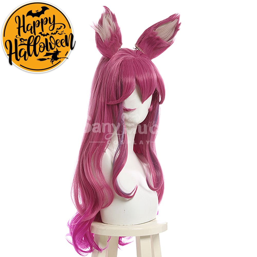 【In Stock】Game League Of Legends Cosplay Spirit Blossom Ahri Wig Long Dark Pink Wigs