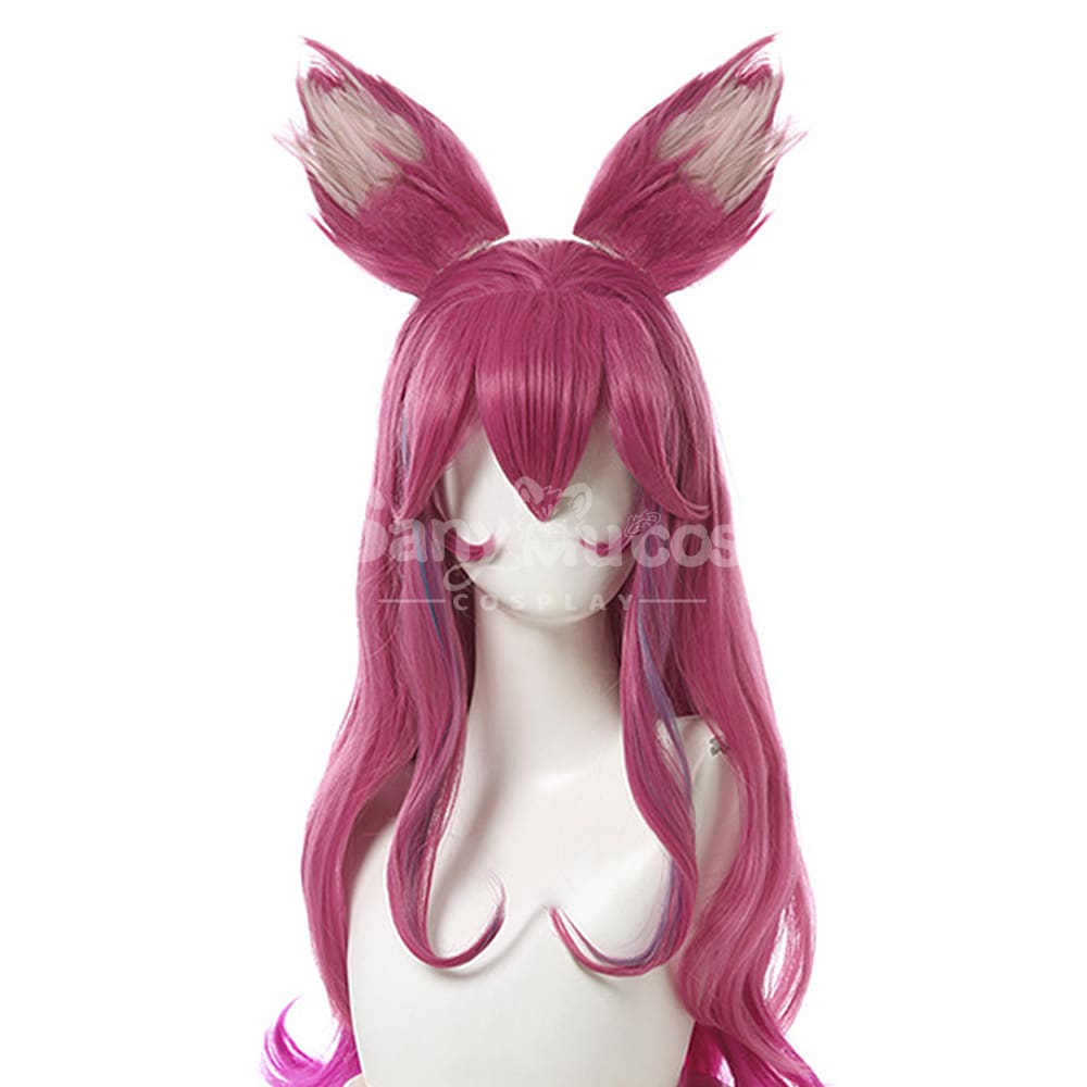 【In Stock】Game League Of Legends Cosplay Spirit Blossom Ahri Wig Long Dark Pink Wigs