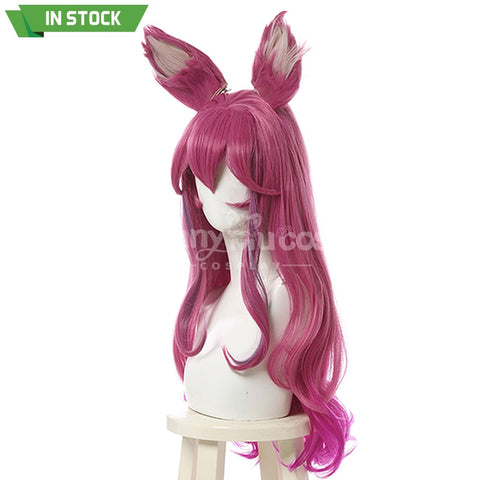 【In Stock】Game League Of Legends Cosplay Spirit Blossom Ahri Wig Long Dark Pink Wigs