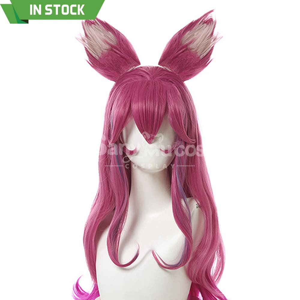 【In Stock】Game League Of Legends Cosplay Spirit Blossom Ahri Wig Long Dark Pink Wigs