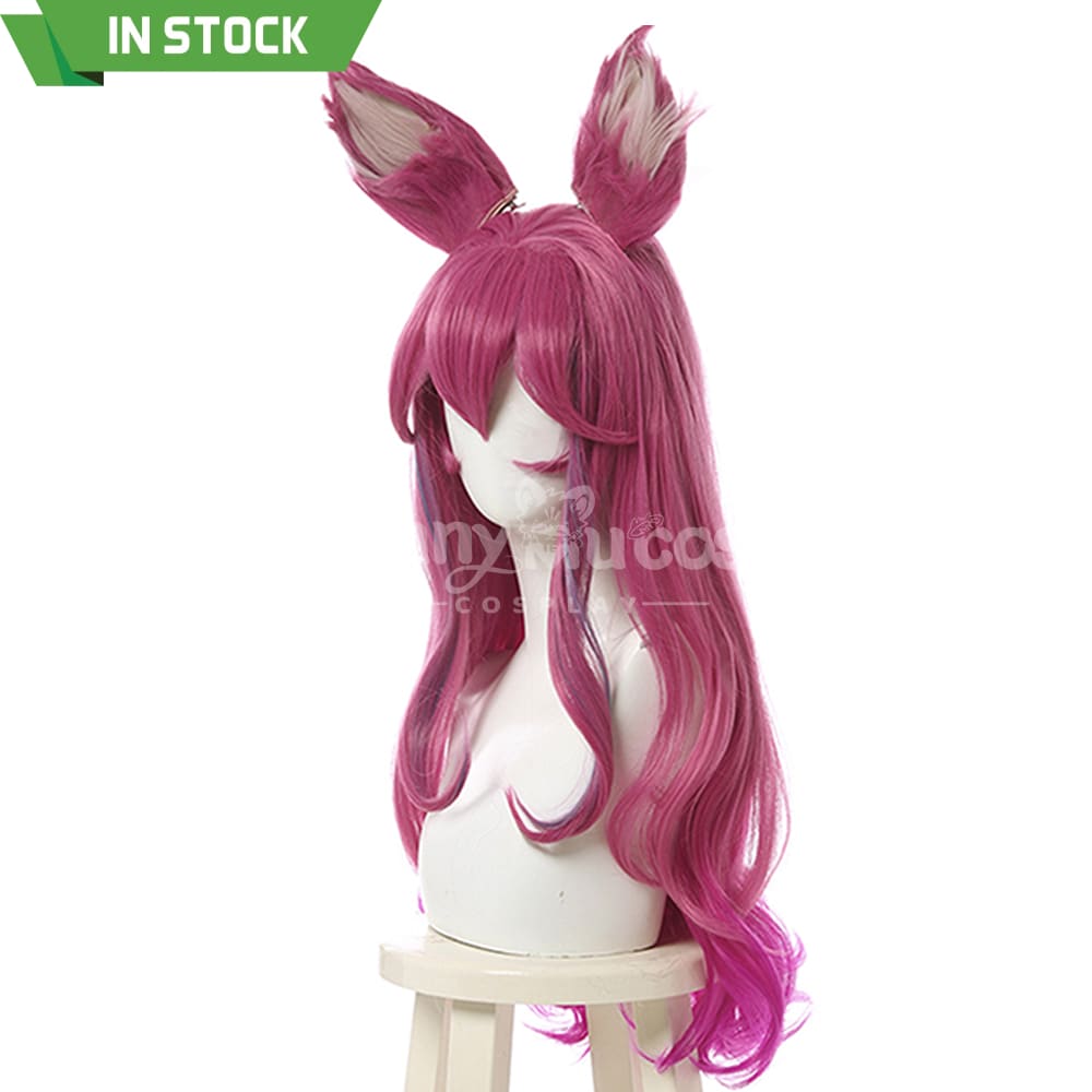 【In Stock】Game League Of Legends Cosplay Spirit Blossom Ahri Wig Long Dark Pink Wigs