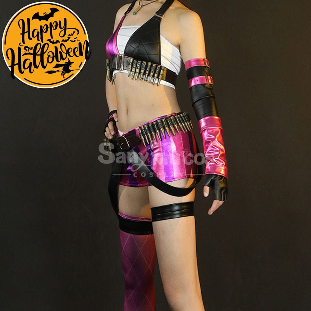 【In Stock】Game League Of Legends Jinx Sexy Top And Pants Cosplay Costume Costumes