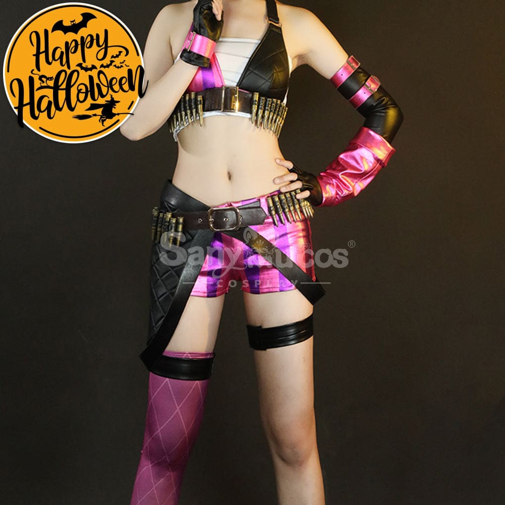 【In Stock】Game League Of Legends Jinx Sexy Top And Pants Cosplay Costume Costumes