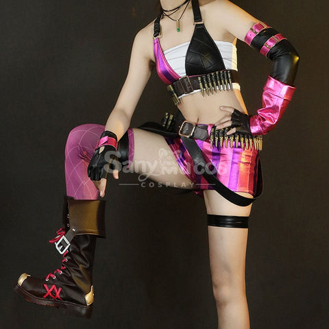 【In Stock】Game League Of Legends Jinx Sexy Top And Pants Cosplay Costume Costumes