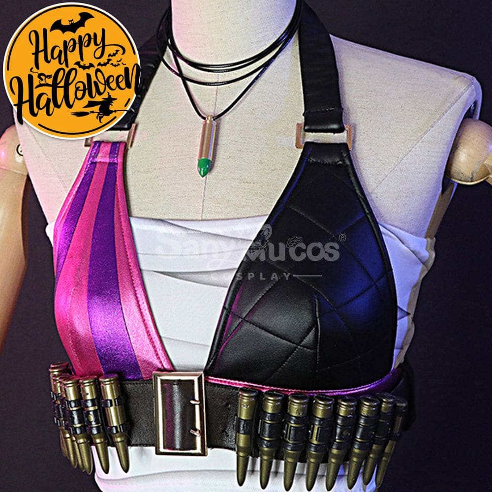 【In Stock】Game League Of Legends Jinx Sexy Top And Pants Cosplay Costume Costumes