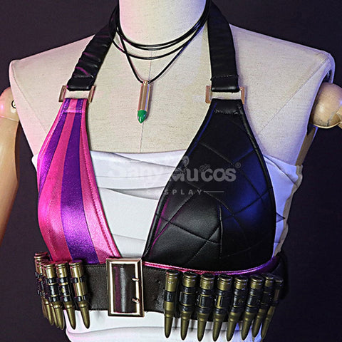 【In Stock】Game League Of Legends Jinx Sexy Top And Pants Cosplay Costume Costumes